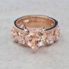Heart Cut AAA Morganite Diamond Hidden Halo Ring Set Rose Gold LS7410