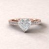 Heart Cut IGI Lab Diamond Engagement Ring Claw Prongs Rose Gold LS5474