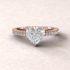 Heart Cut IGI Lab Diamond Engagement Ring Claw Prongs Rose Gold LS5474