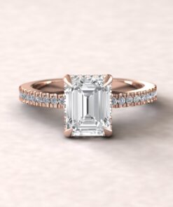 IGI Certified Lab Diamond Engagement Ring Claw Prongs Rose Gold LS5479