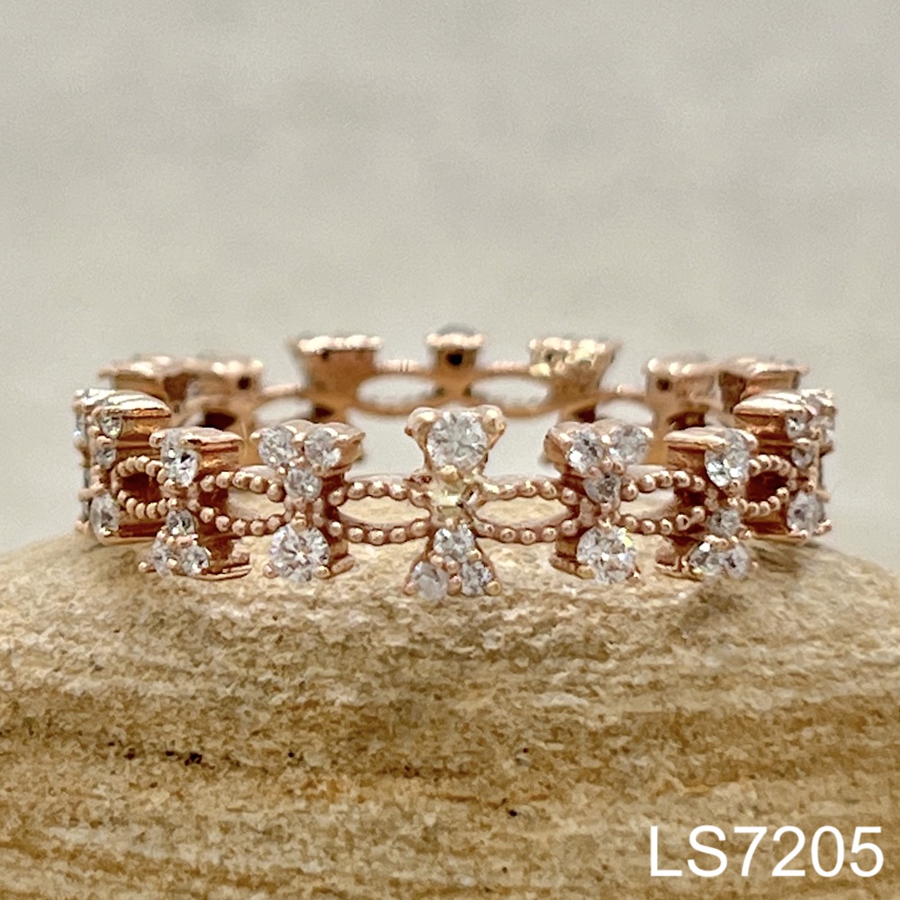 Laurie Sarah Custom Design Diamond Bow Wedding Band in Rose Gold - LS7205