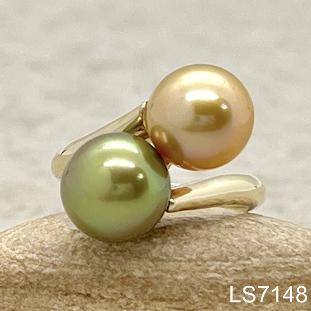 Laurie Sarah Custom Design Freshwater Pearl Asymmetrical Statement RingLS7148