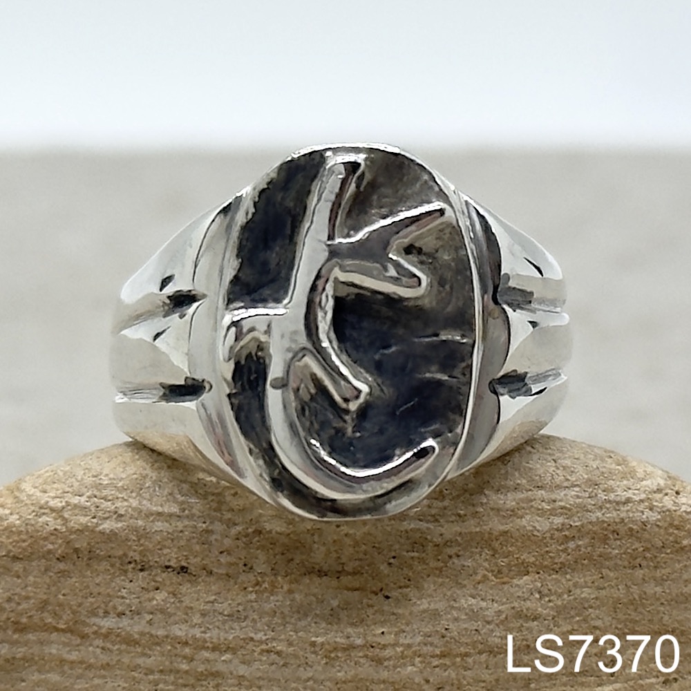 Laurie Sarah Custom Design Lizard Signet Ring - LS7370