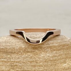Plain Contoured Square Edge Comfort Fit Wedding Band Rose Gold LS7408