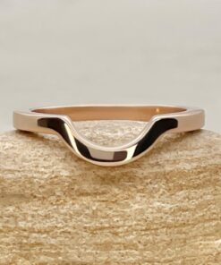 Plain Contoured Square Edge Comfort Fit Wedding Band Rose Gold LS7408