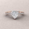 Trillion Cut Lab Diamond Engagement Ring Hidden Halo Rose Gold LS5478