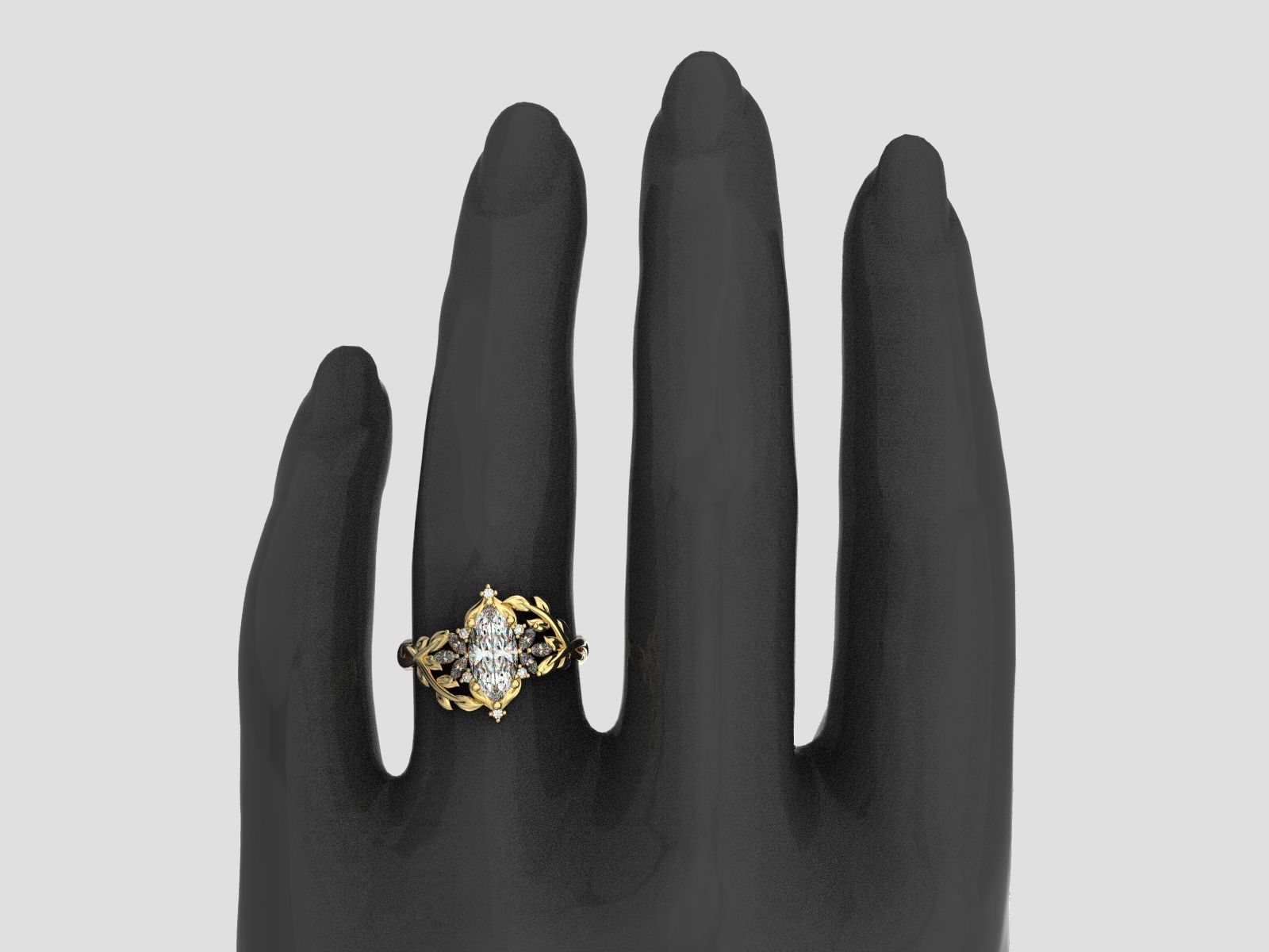 Custom Lab Diamond Marquise Engagement Ring - Image 4