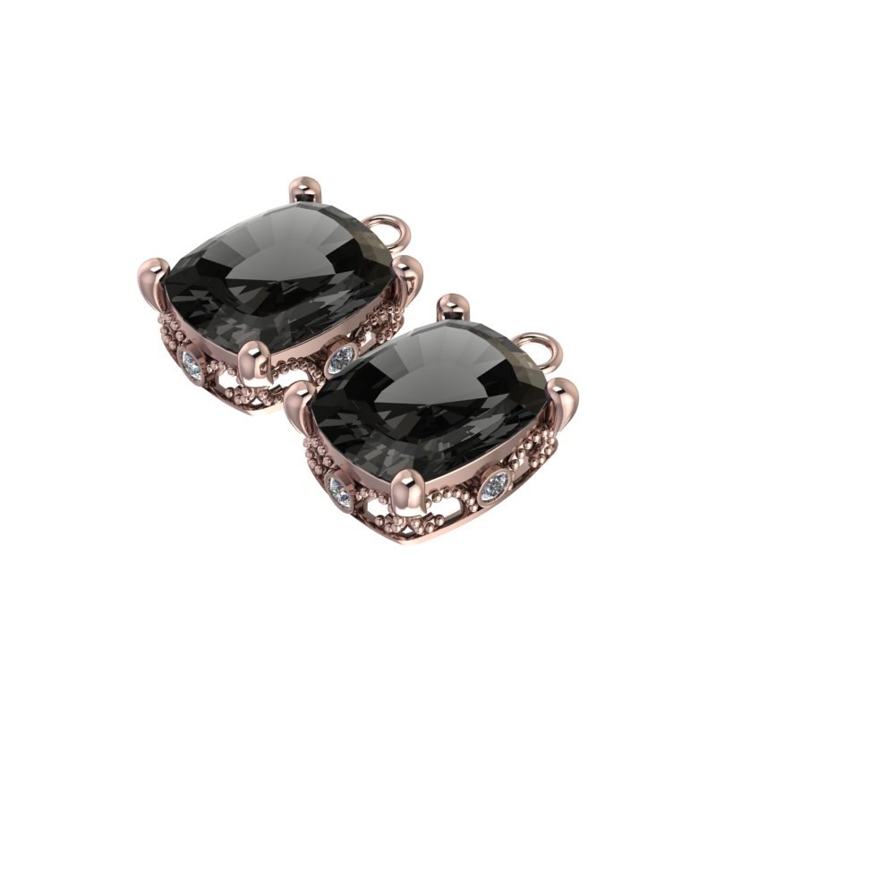 Custom Salt and Pepper and Lab Diamond Adeline Earrings - Image 4