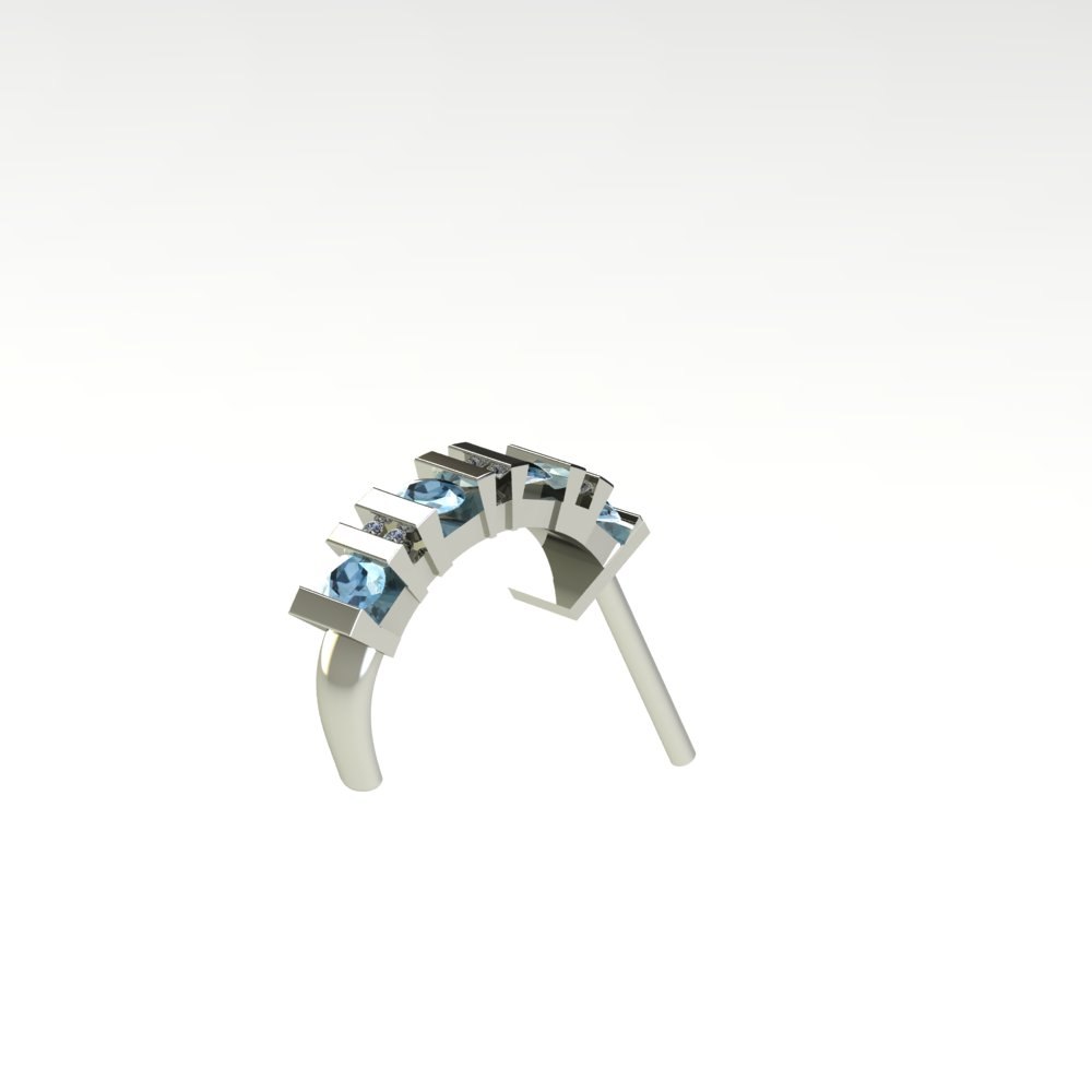 Remake lost aquamarine and diamond earring - Image 5