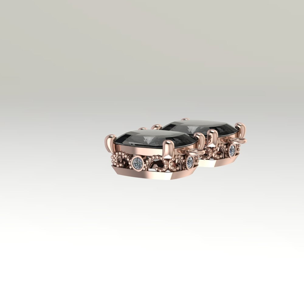 Custom Salt and Pepper and Lab Diamond Adeline Earrings - Image 7
