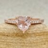 AAA Heart Cut Light Pink Morganite Diamond Shank Ring Rose Gold LS7398