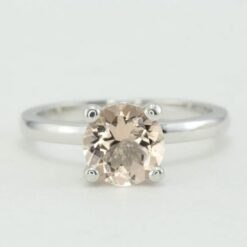 AAA Peachy Pink Morganite Engagement Ring White Gold Platinum LS4524