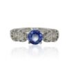 Diamond Snowflake Moon Blue Sapphire Ring White Gold Platinum LS4424