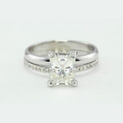 Genuine IGI Certified Lab Diamond Ring Set White Gold Platinum LS2500