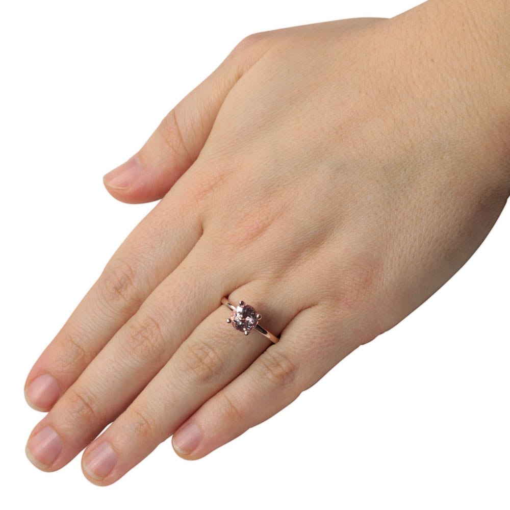 Genuine Portuguese Round Cut Morganite Diamond Ring Rose Gold LS4524