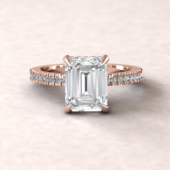 IGI Certified Lab Diamond Engagement Ring Claw Prongs Rose Gold LS5480