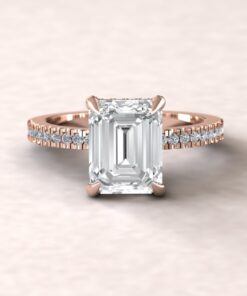 IGI Certified Lab Diamond Engagement Ring Claw Prongs Rose Gold LS5480