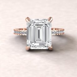 IGI Certified Lab Diamond Engagement Ring Claw Prongs Rose Gold LS5481