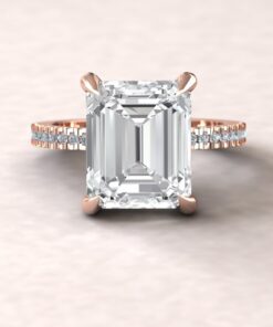 IGI Certified Lab Diamond Engagement Ring Claw Prongs Rose Gold LS5481