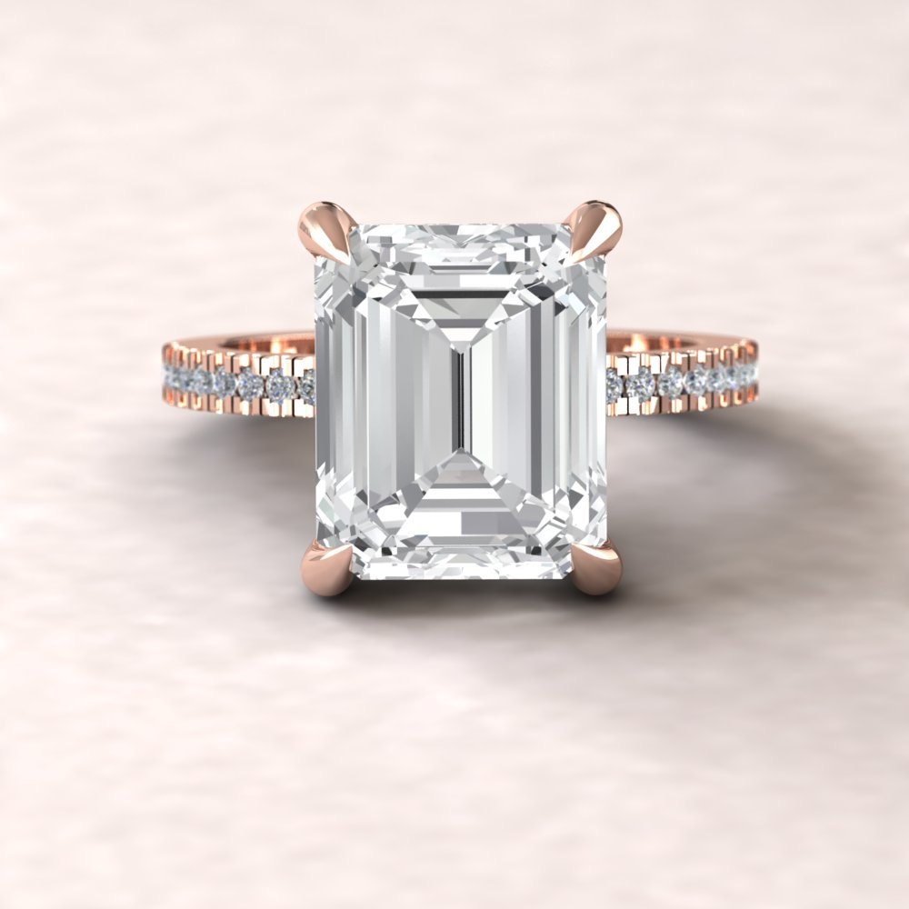 IGI Certified Lab Diamond Engagement Ring Claw Prongs Rose Gold LS5481