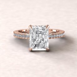 IGI Certified Lab Diamond Engagement Ring Claw Prongs Rose Gold LS5489