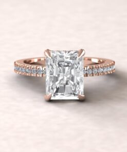 IGI Certified Lab Diamond Engagement Ring Claw Prongs Rose Gold LS5489