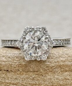 IGI Certified Round Diamond Engagement Ring White Gold Platinum LS7225