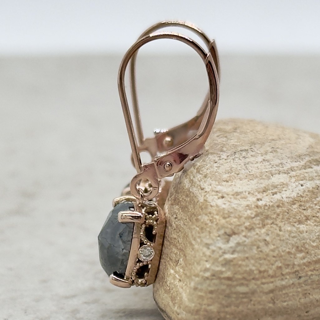 Custom Salt and Pepper and Lab Diamond Adeline Earrings - Image 3