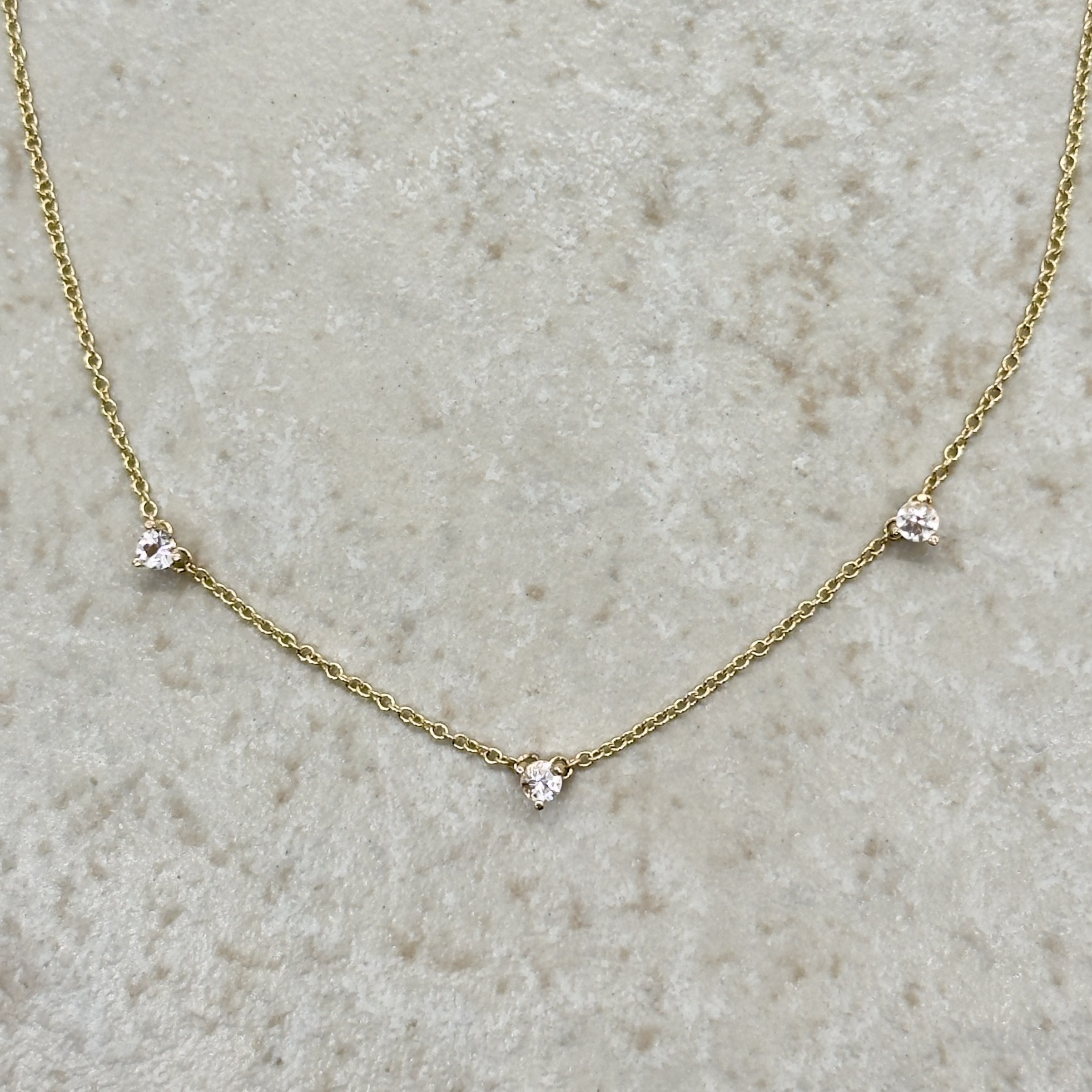 Custom Tiny Morganite Necklace in 14k yellow gold - Image 3