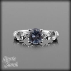 Lab Alexandrite Sun Moon Star Diamond Ring White Gold Platinum LS1893