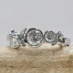 Sun Moon and Stars Lab Diamond Wedding Ring White Gold Platinum LS4812