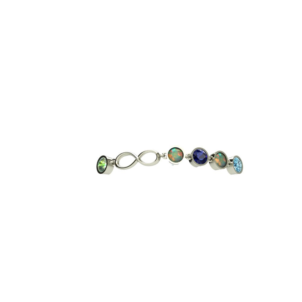 Custom Birthstone Bracelet with Infinity Sign in Platinum - Image 5