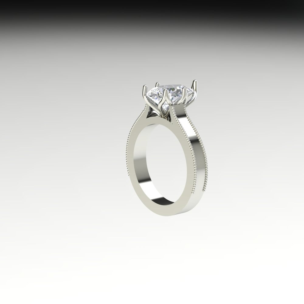 Custom IGI Certified Pear Cut Hand Engraved Engagement Ring - Image 10
