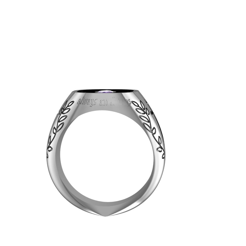 Custom Marquise Amethyst Silver Ring - Image 8