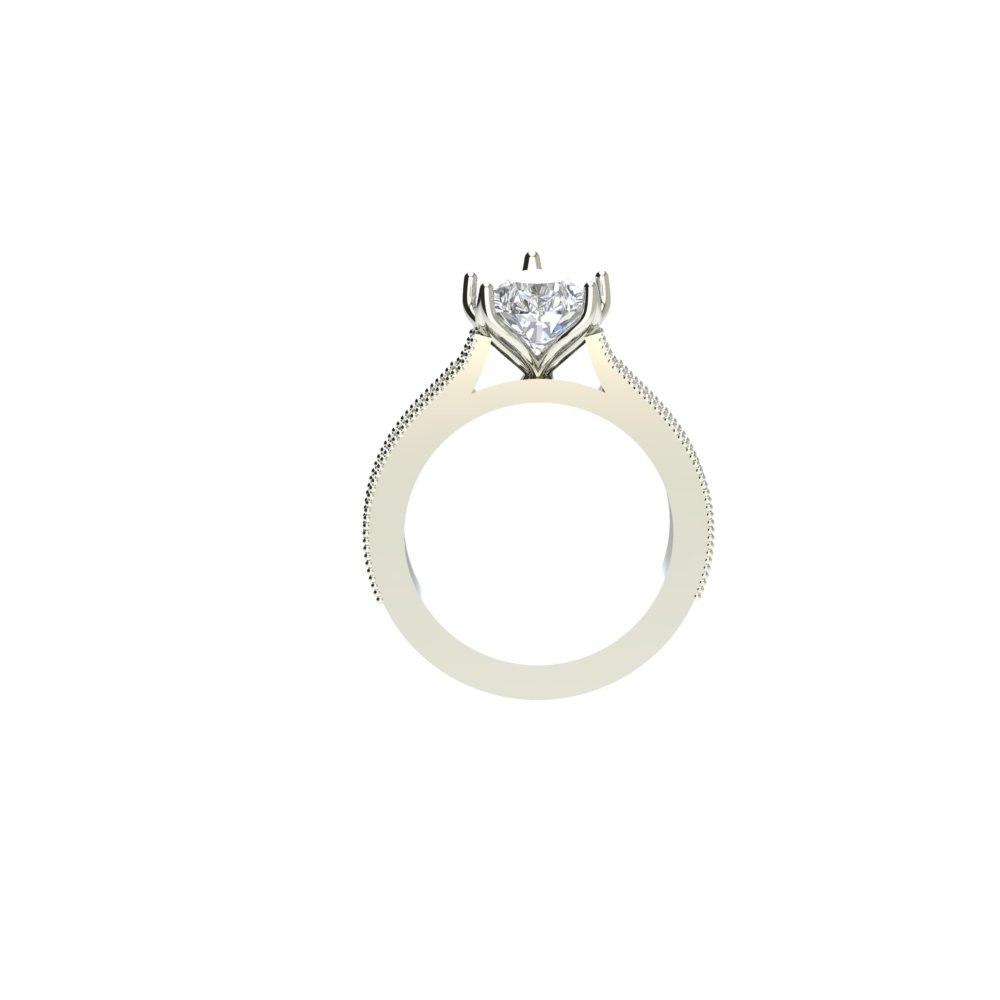 Custom IGI Certified Pear Cut Hand Engraved Engagement Ring - Image 9