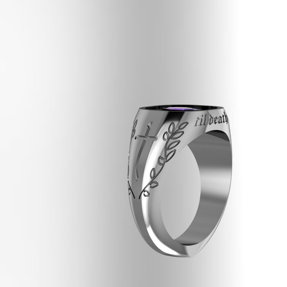 Custom Marquise Amethyst Silver Ring - Image 12