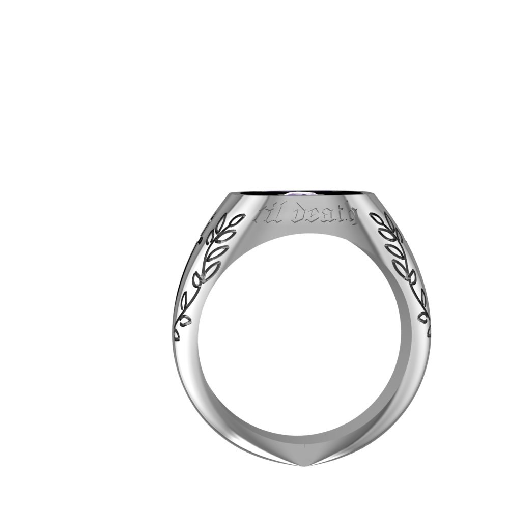 Custom Marquise Amethyst Silver Ring - Image 7
