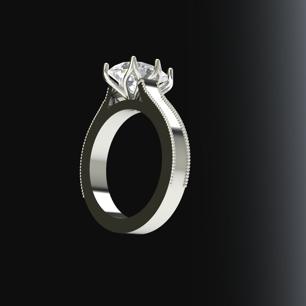 Custom IGI Certified Pear Cut Hand Engraved Engagement Ring - Image 8