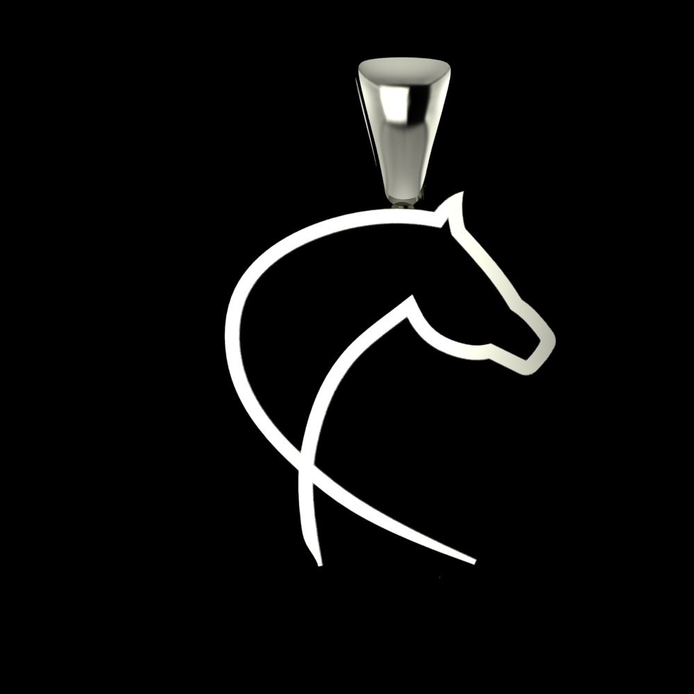 Custom Horse Head Logo Pendant - Image 4