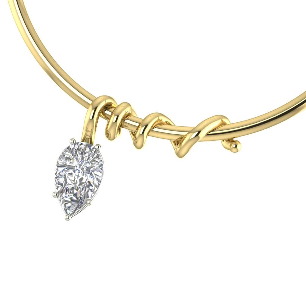 Custom Swirl Pendant for your Pear Cut Lab Diamond - Image 2
