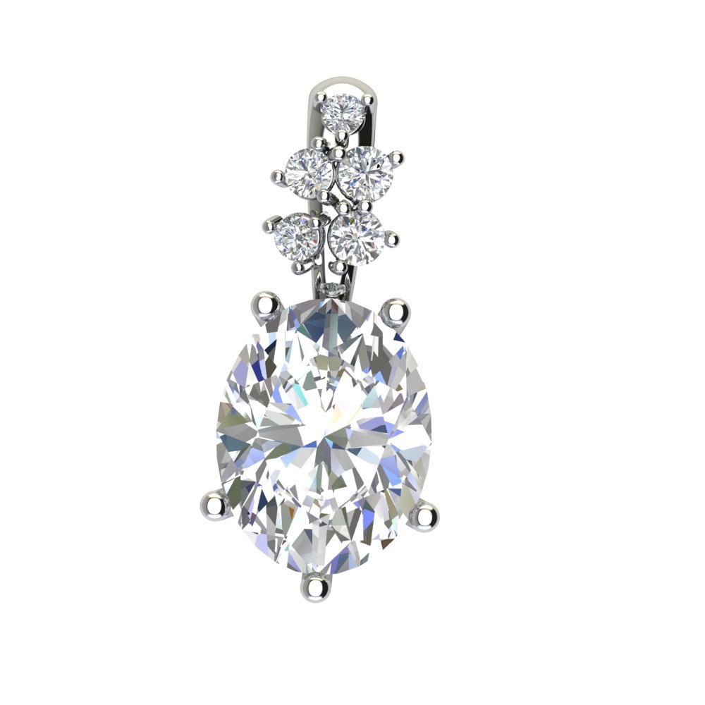 Custom Oval Cluster Bridal Pendant - Image 2