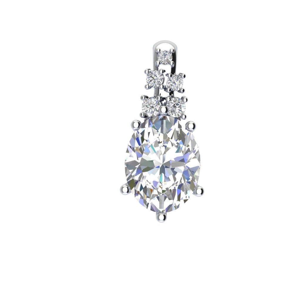 Custom Oval Cluster Bridal Pendant - Image 2