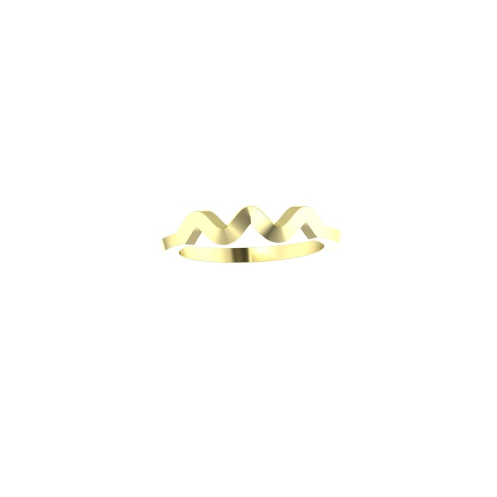 Custom 14k Yellow Gold Zig-Zag Ring - Image 6