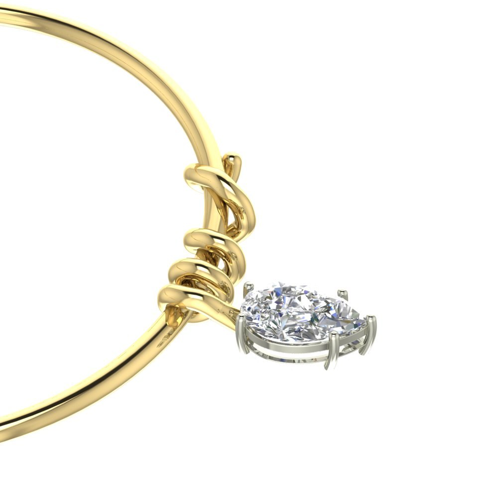 Custom Swirl Pendant for your Pear Cut Lab Diamond - Image 3