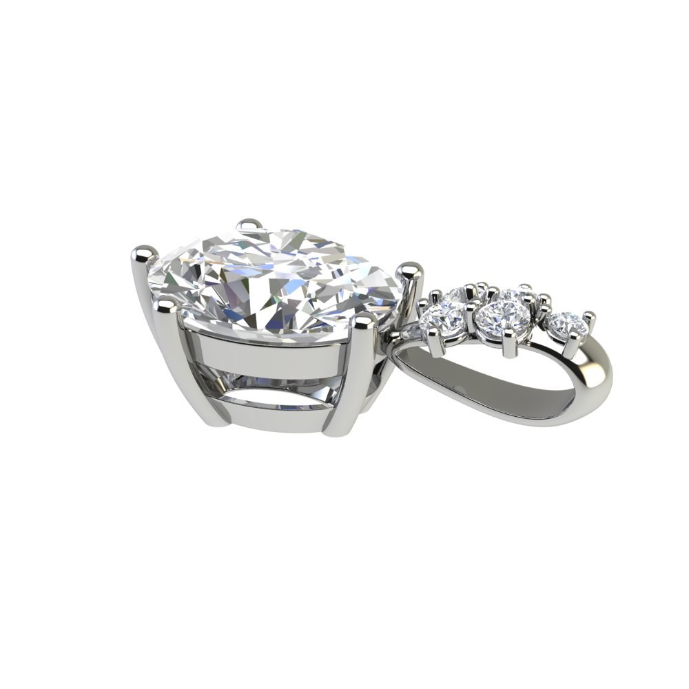 Custom Oval Cluster Bridal Pendant - Image 3