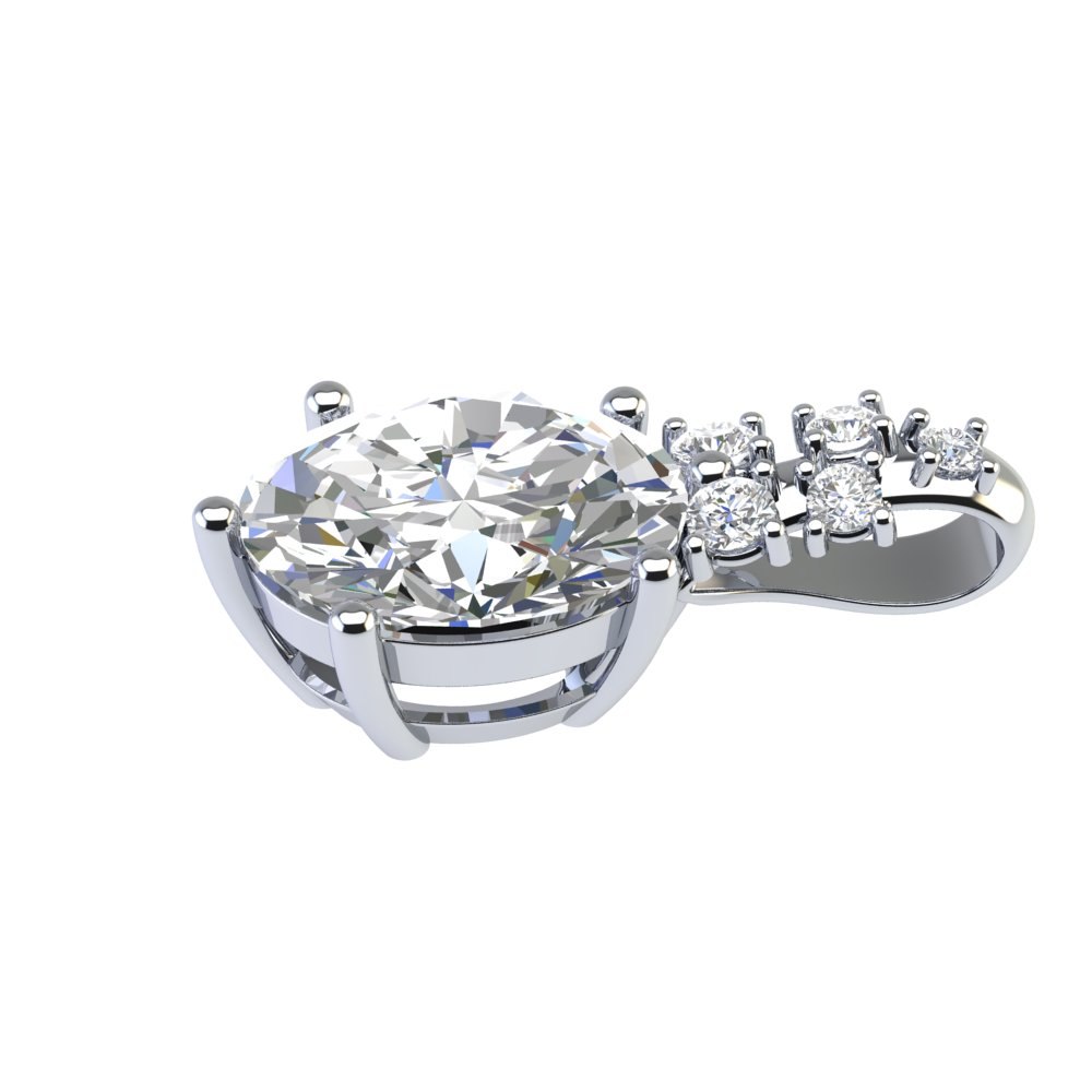 Custom Oval Cluster Bridal Pendant - Image 3
