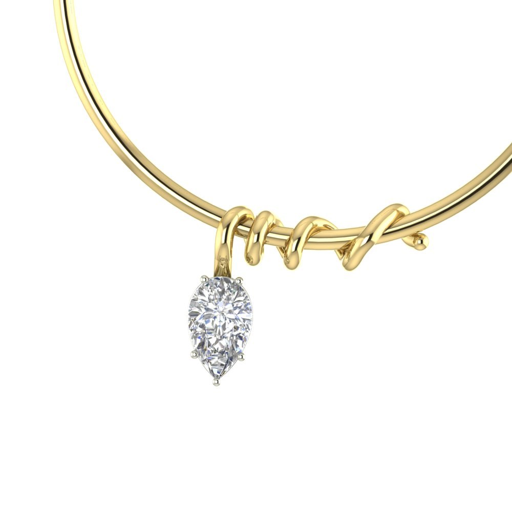 Custom Swirl Pendant for your Pear Cut Lab Diamond - Image 4