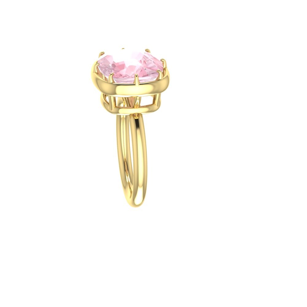 Custom Rectangular Cut Rare Pink Morganite Ring with Special Cut - Image 6