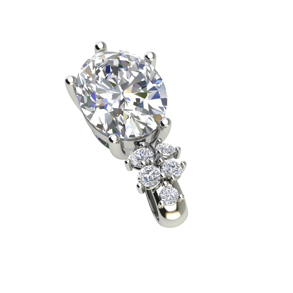 Custom Oval Cluster Bridal Pendant - Image 4