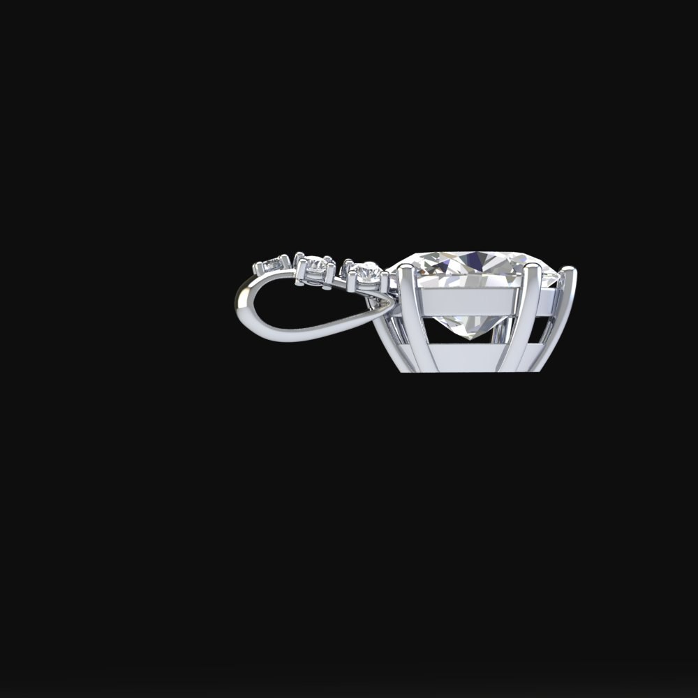 Custom Oval Cluster Bridal Pendant - Image 4
